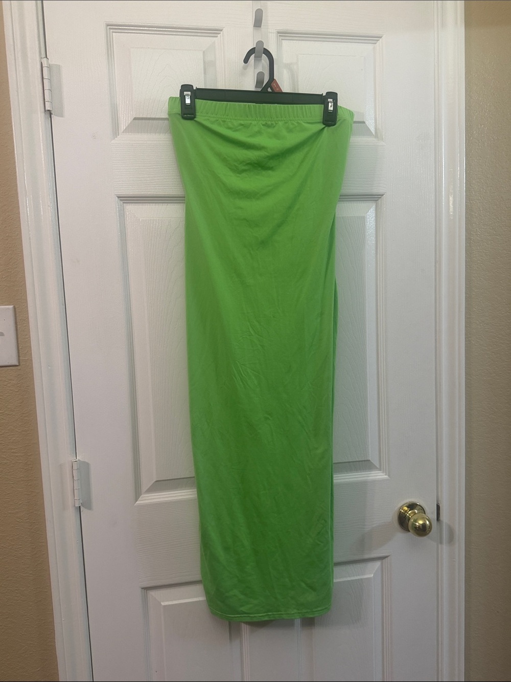 Women’s Bright Green Maxi Skirt - Stretch Jersey